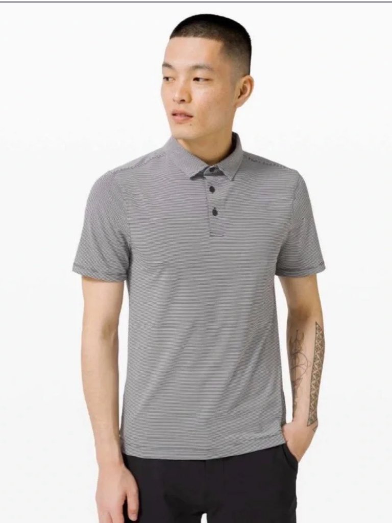 Lululemon Evolution Polo Tonka Stripe Obsidian Vapor